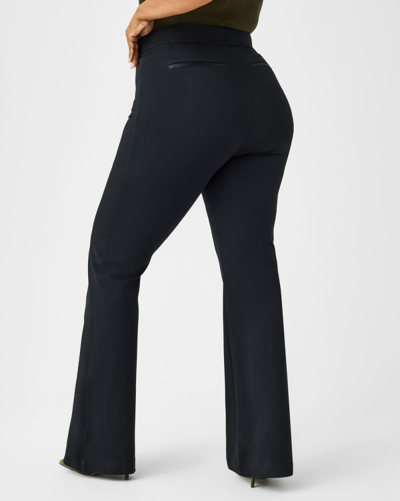 Kalhoty Spanx The Perfect Pant, Hi-Rise Flare in Houndstooth Jacquard Černé | 6147290-EJ