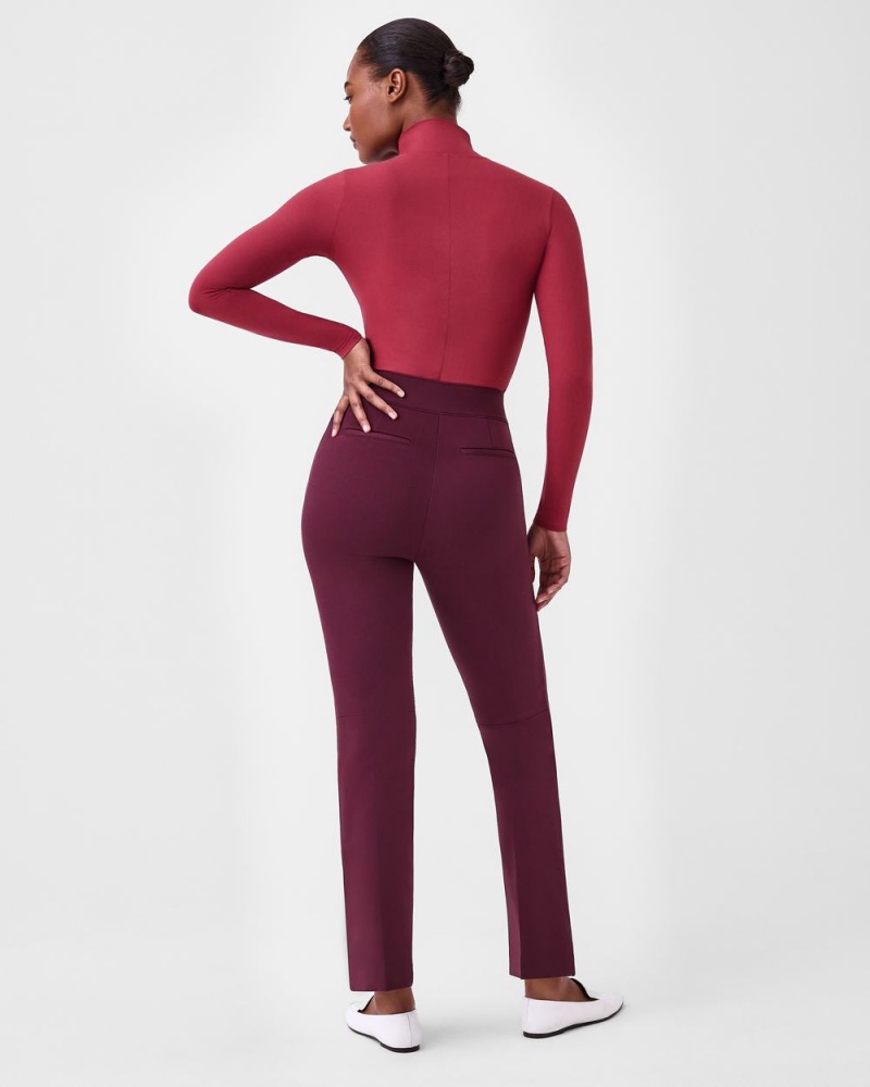 Kalhoty Spanx The Perfect Pant, Kick Flare in Orange Pop Plaid Jacquard Fuchsie | 1603542-AF