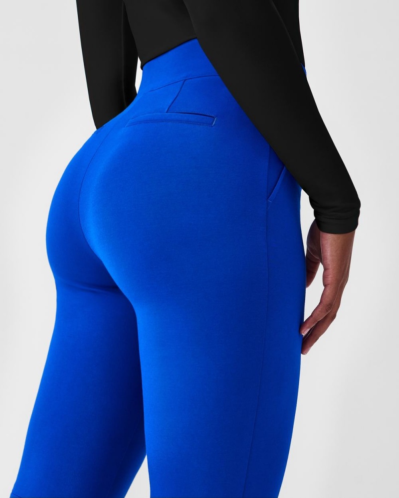 Kalhoty Spanx The Perfect Pant, Kick Flare in Orange Pop Plaid Jacquard Blankyt | 7239485-MX