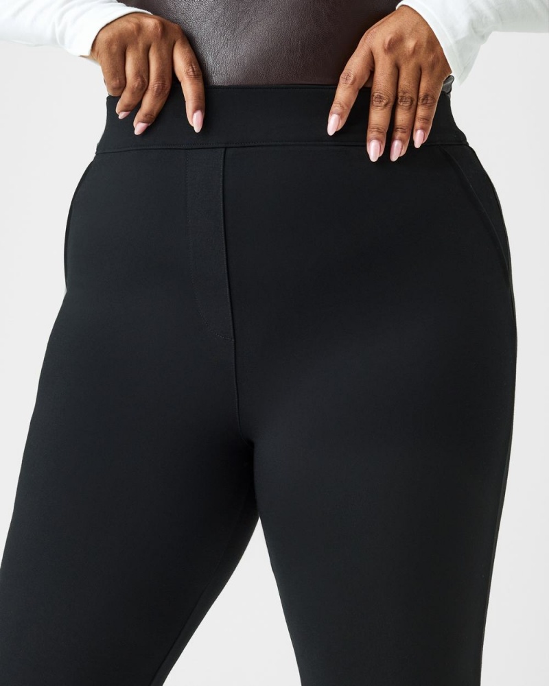 Kalhoty Spanx The Perfect Pant, Kick Flare in Orange Pop Plaid Jacquard Černé | 3579068-VX