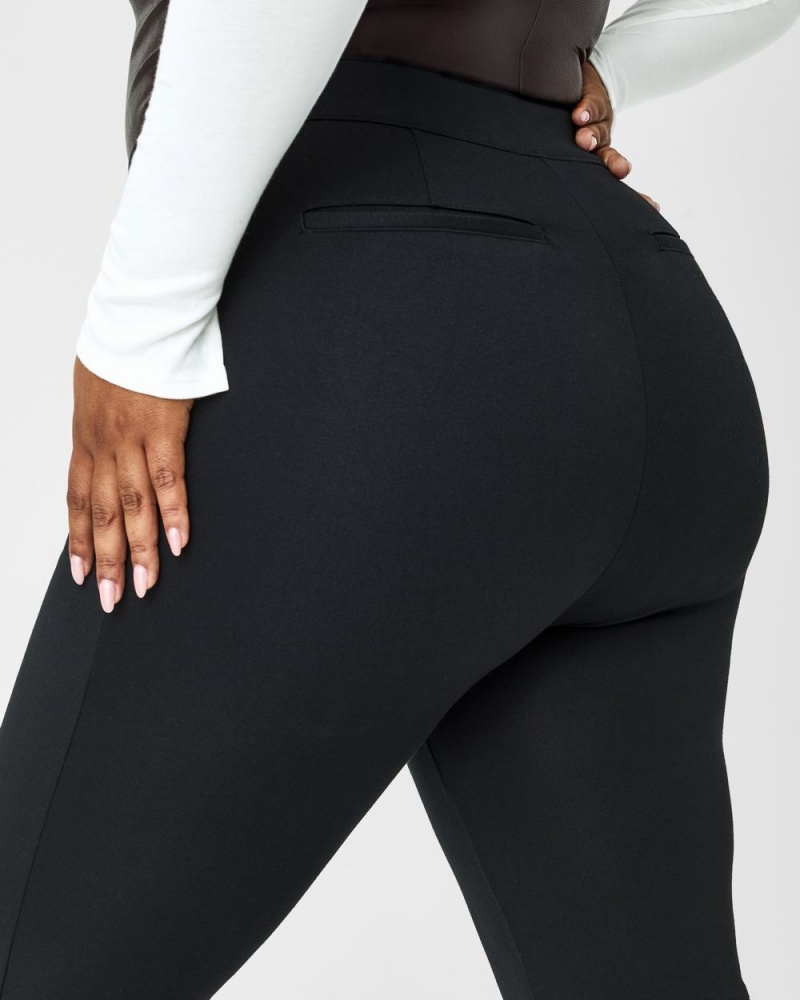 Kalhoty Spanx The Perfect Pant, Kick Flare in Orange Pop Plaid Jacquard Černé | 3579068-VX