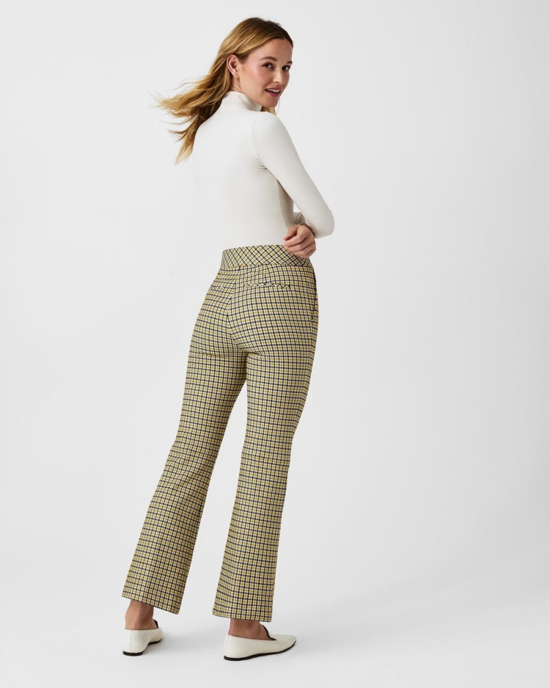 Kalhoty Spanx The Perfect Pant, Kick Flare in Orange Pop Plaid Jacquard Dijon Houndstooth | 0631789-VX
