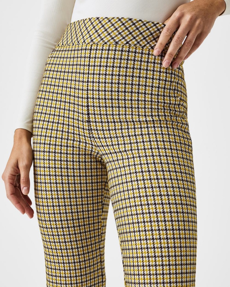 Kalhoty Spanx The Perfect Pant, Kick Flare in Orange Pop Plaid Jacquard Dijon Houndstooth | 0631789-VX