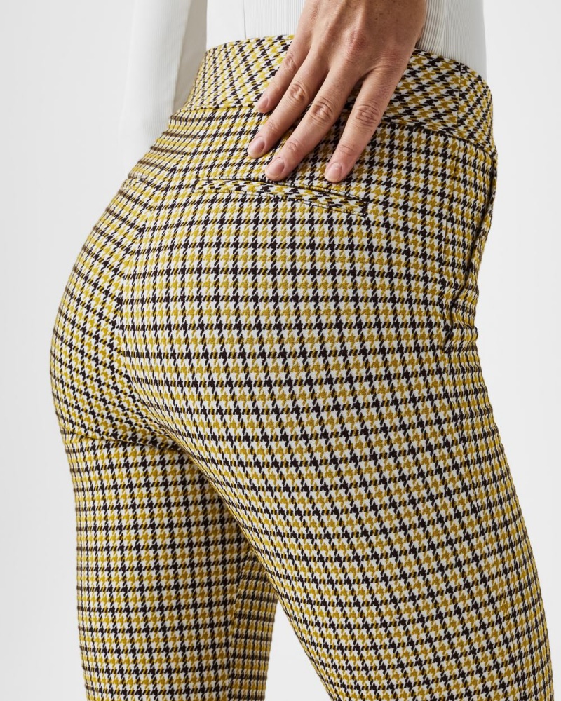 Kalhoty Spanx The Perfect Pant, Kick Flare in Orange Pop Plaid Jacquard Dijon Houndstooth | 0631789-VX