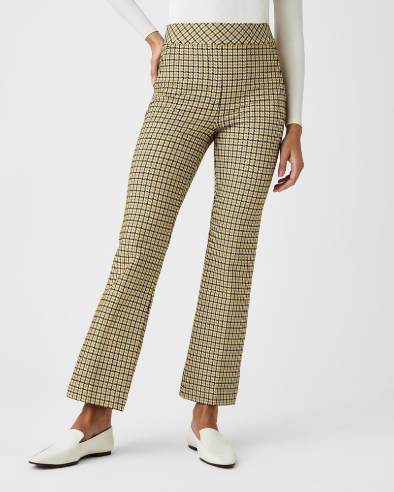 Kalhoty Spanx The Perfect Pant, Kick Flare in Orange Pop Plaid Jacquard Dijon Houndstooth | 0631789-VX