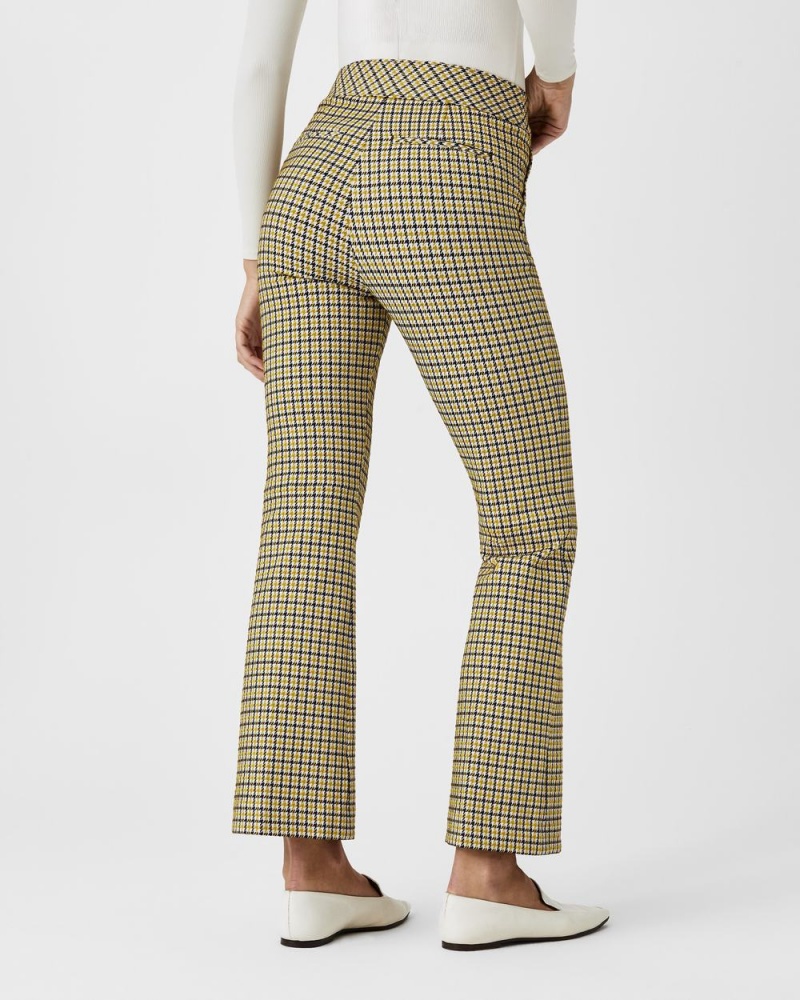 Kalhoty Spanx The Perfect Pant, Kick Flare in Orange Pop Plaid Jacquard Dijon Houndstooth | 0631789-VX