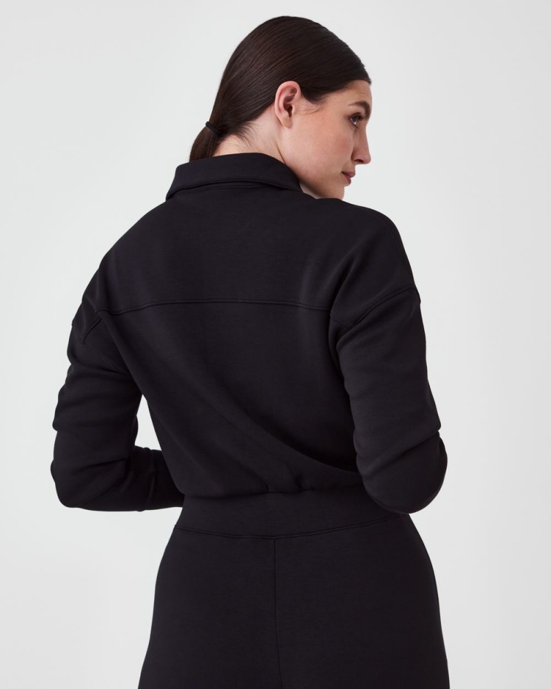 Kombinéza Spanx AirEssentials Long Sleeve Široké Leg Černé | 4106597-HX