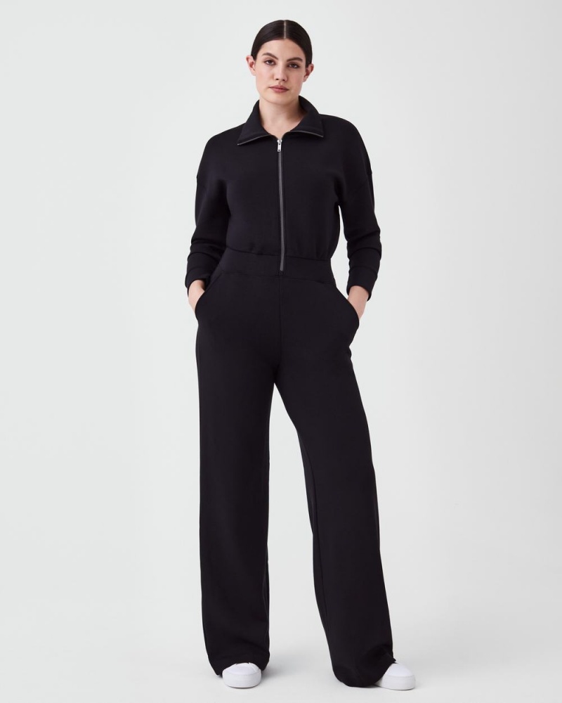 Kombinéza Spanx AirEssentials Long Sleeve Široké Leg Černé | 4106597-HX