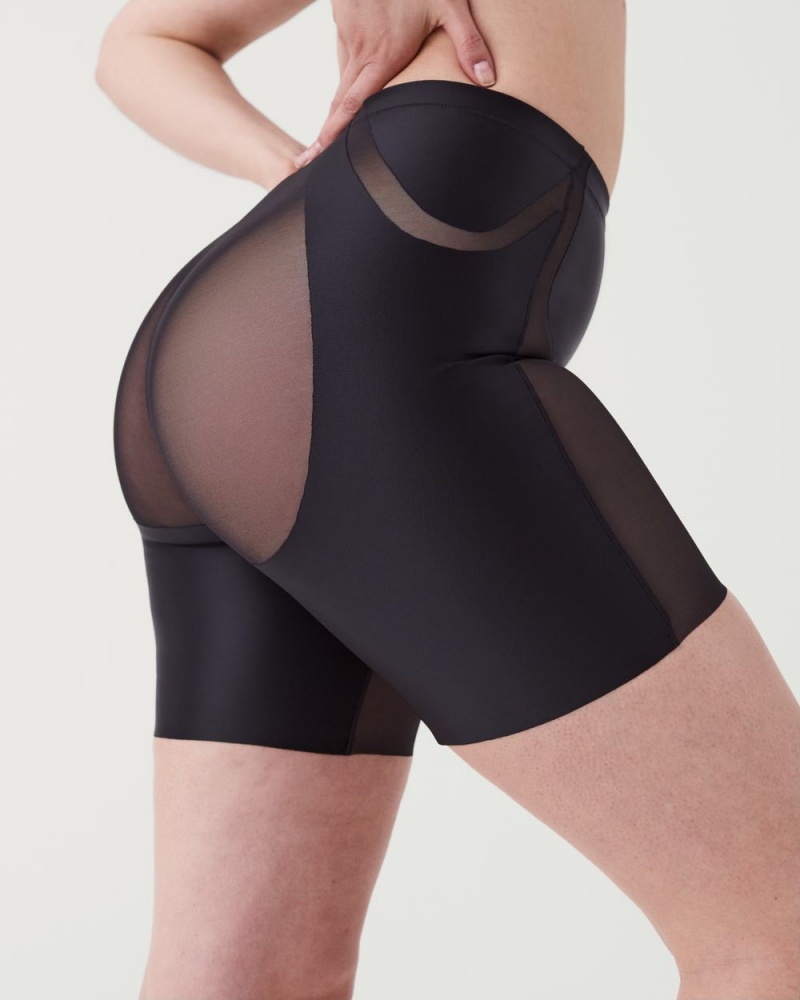 Kraťasy Spanx Booty-Lifting Mid-Thigh Černé | 7628301-YP