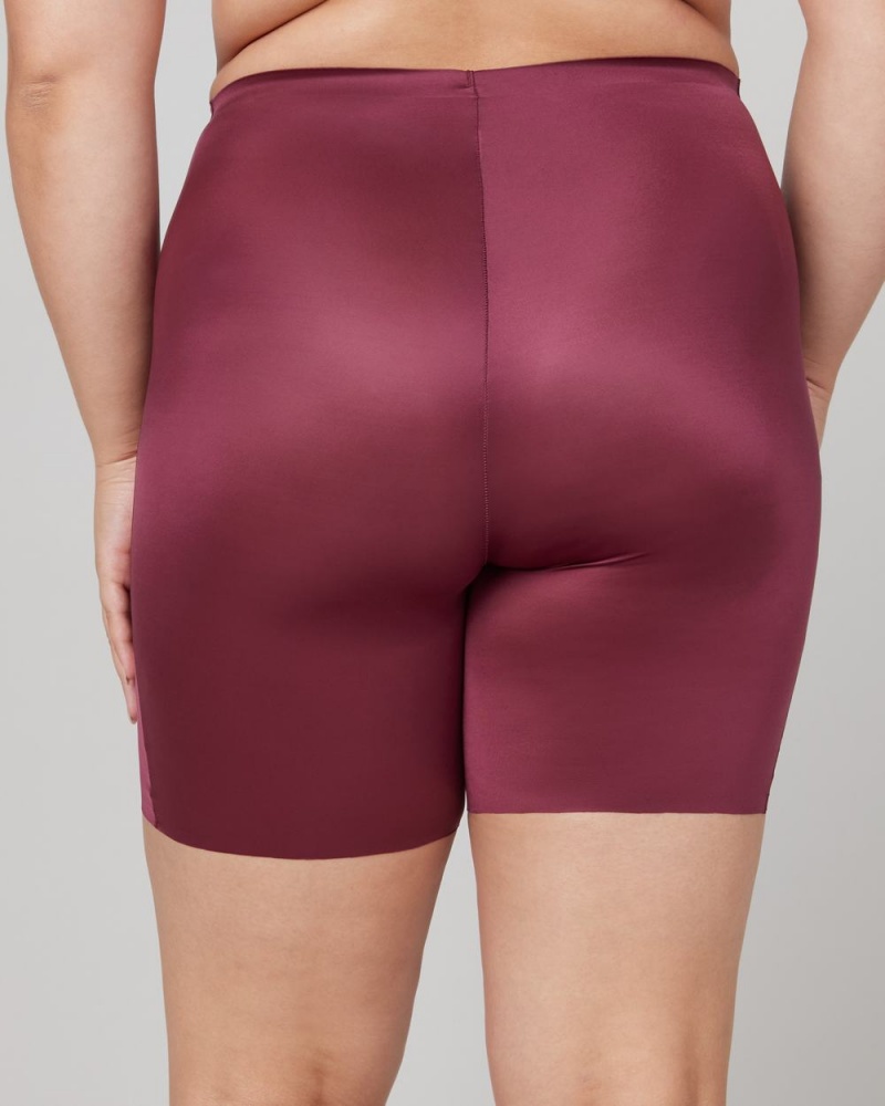 Kraťasy Spanx Shaping Satin Mid-thigh Vínové | 4568032-AZ