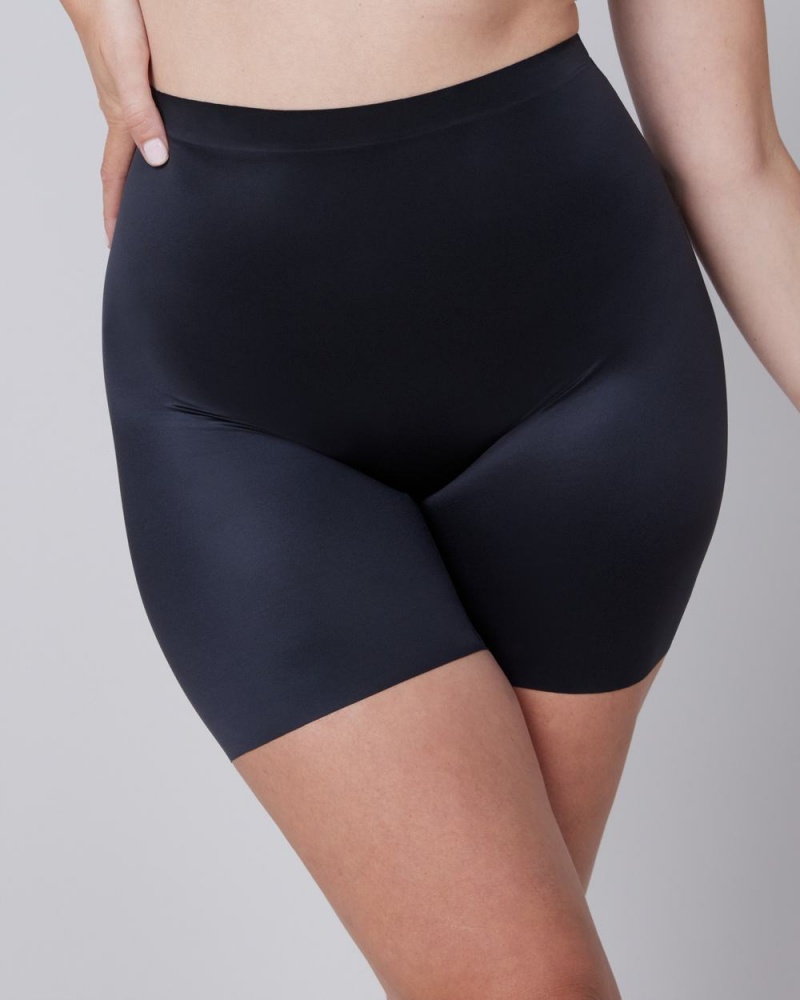 Kraťasy Spanx Shaping Satin Mid-thigh Černé | 3589274-NI