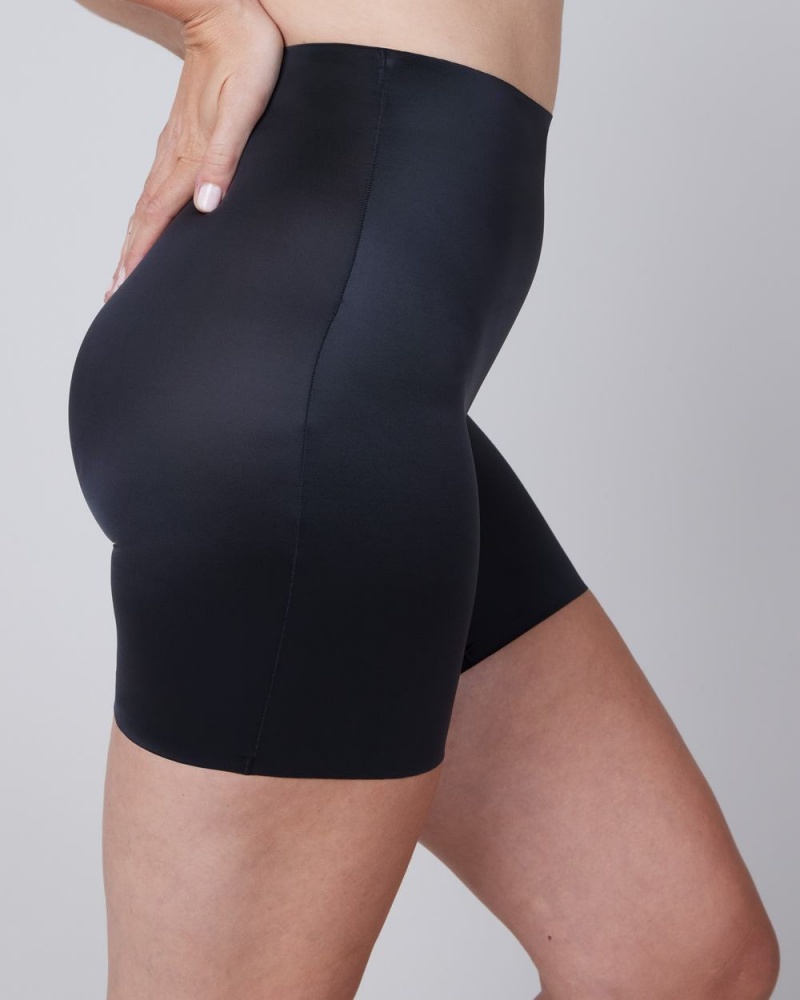 Kraťasy Spanx Shaping Satin Mid-thigh Černé | 3589274-NI