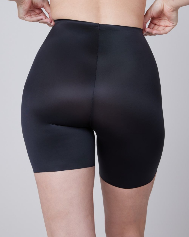 Kraťasy Spanx Shaping Satin Mid-thigh Černé | 3589274-NI
