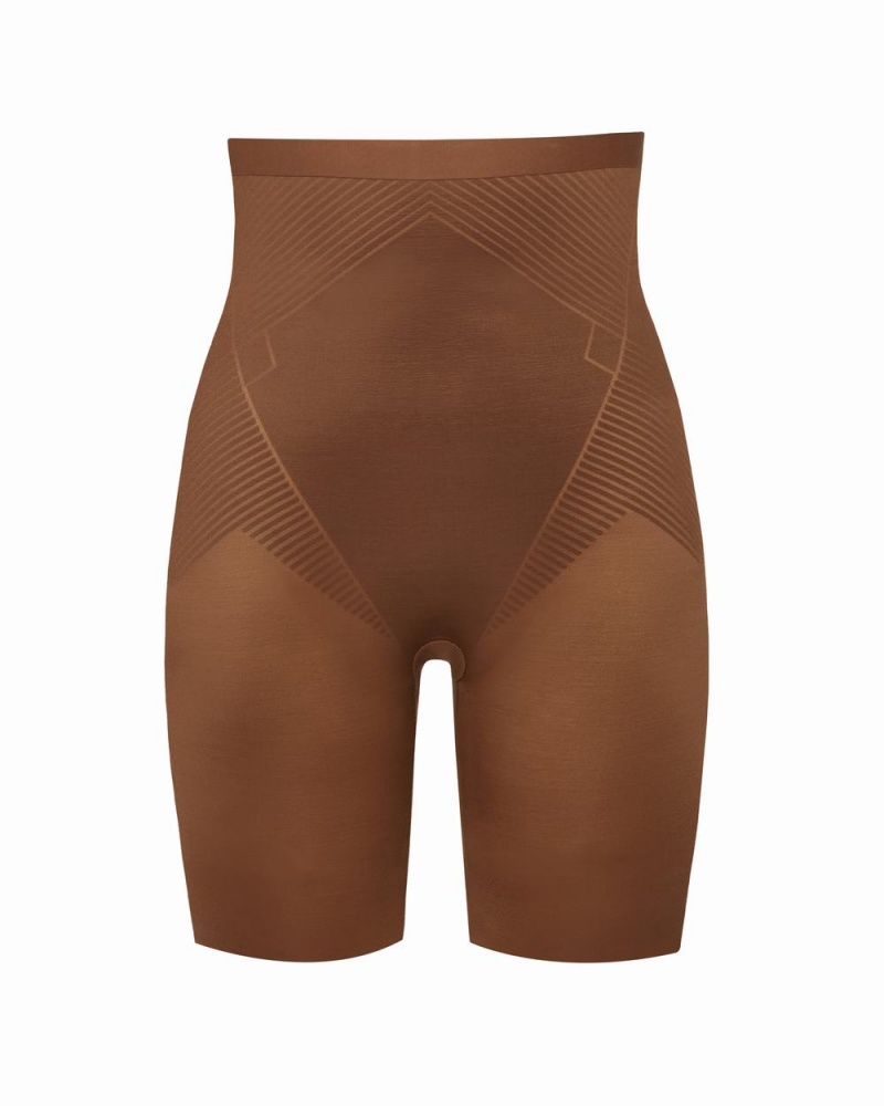 Kraťasy Spanx Thinstincts® 2.0 High-Waisted Mid-Thigh Hnědé | 9654817-IH
