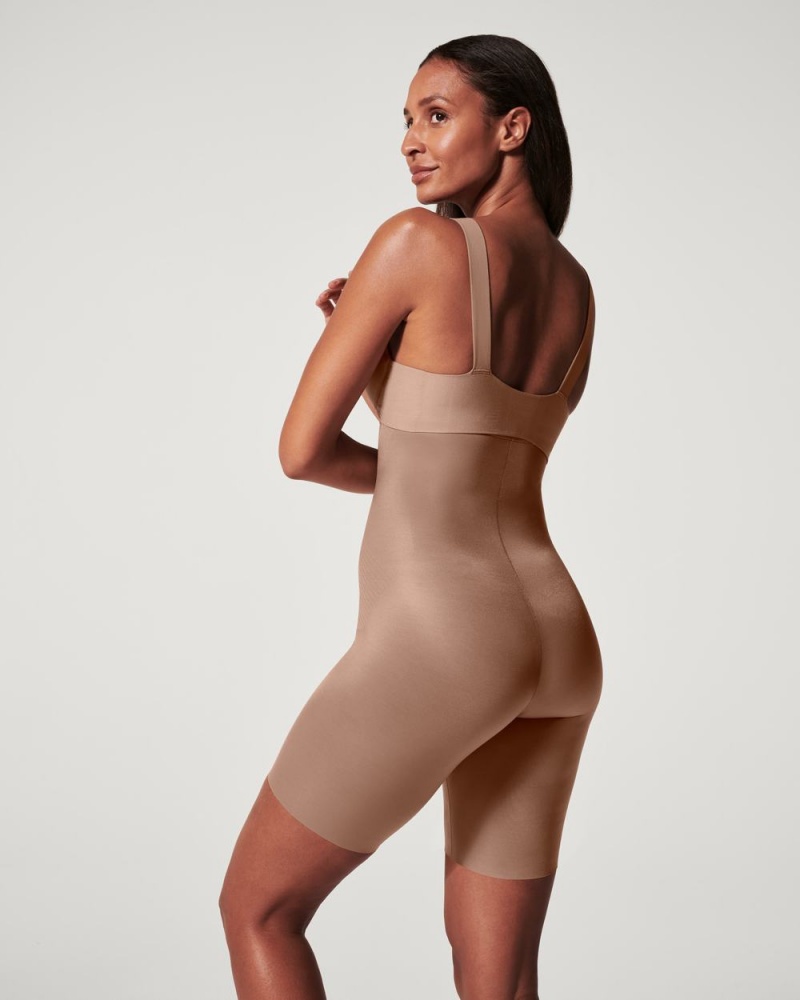 Kraťasy Spanx Thinstincts® 2.0 High-Waisted Mid-Thigh Cafe Au Lait | 3641298-TW