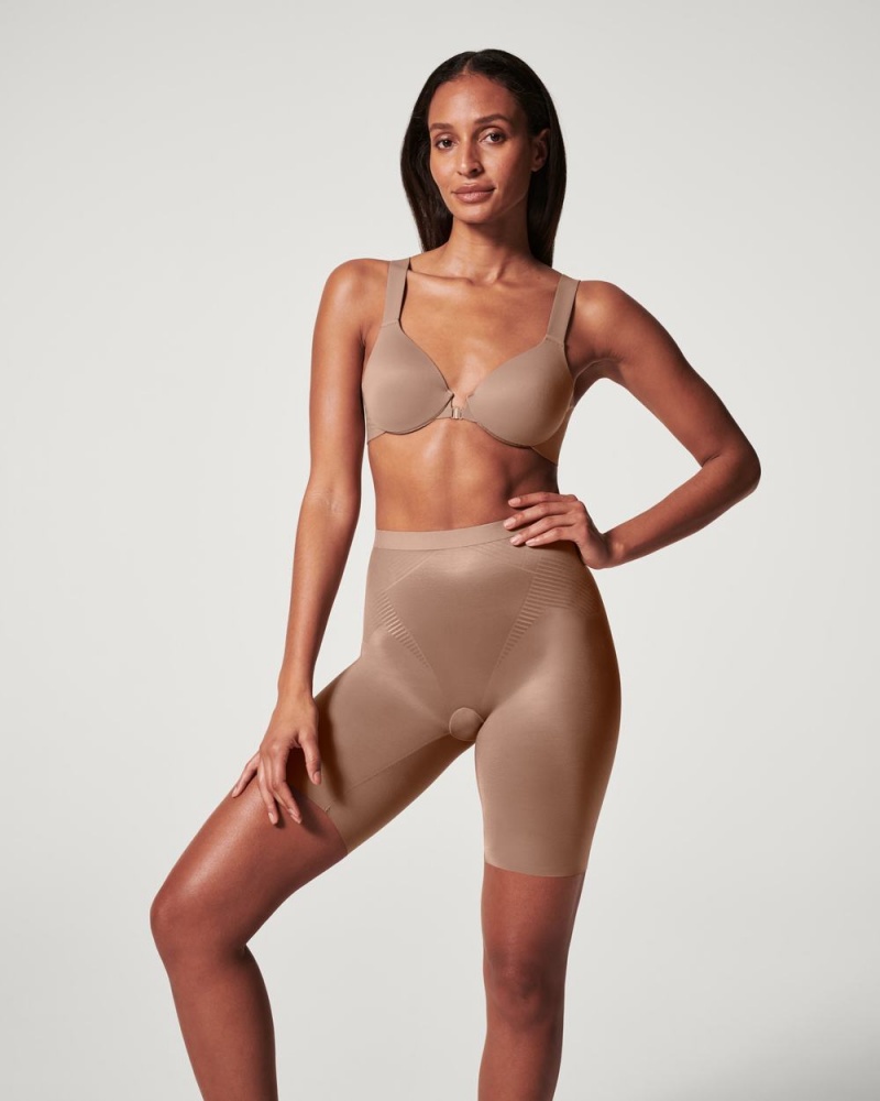 Kraťasy Spanx Thinstincts® 2.0 Mid-Thigh Cafe Au Lait | 6213795-NC
