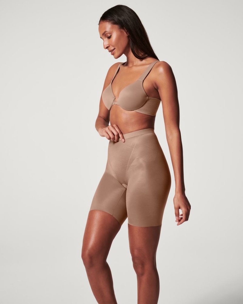 Kraťasy Spanx Thinstincts® 2.0 Mid-Thigh Cafe Au Lait | 6213795-NC