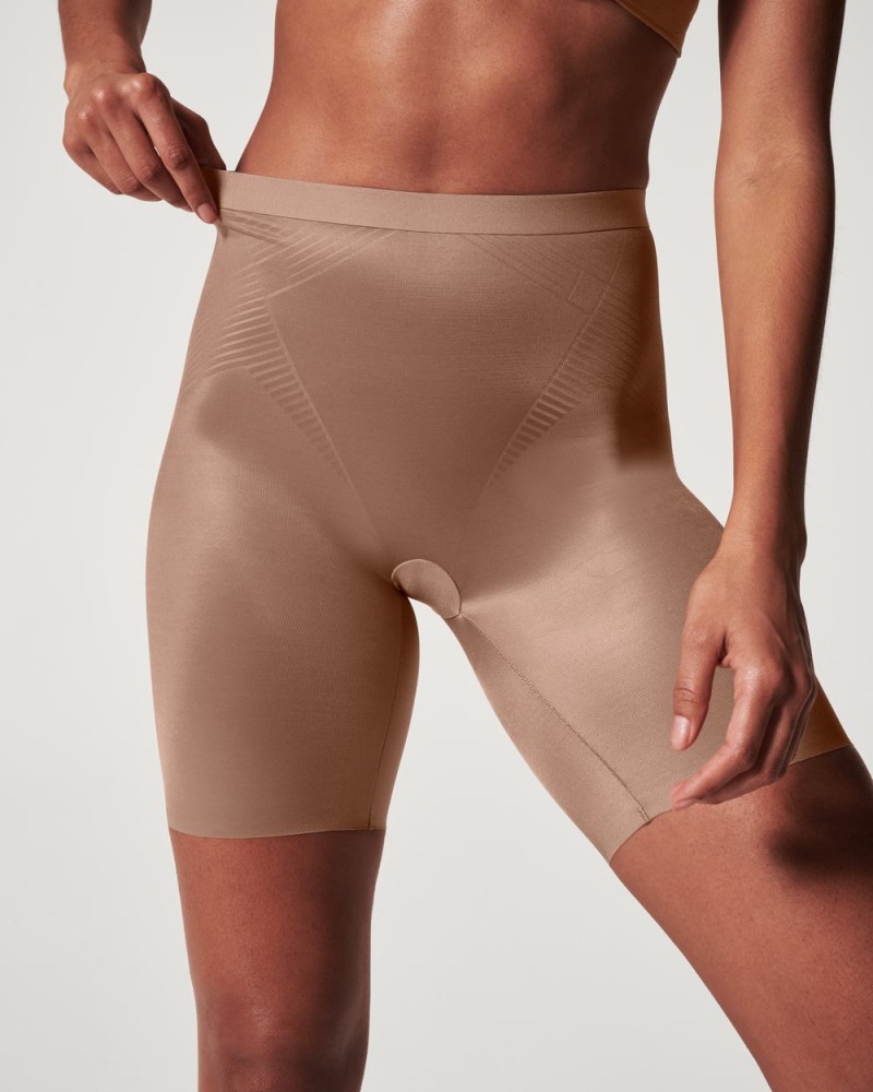 Kraťasy Spanx Thinstincts® 2.0 Mid-Thigh Cafe Au Lait | 6213795-NC