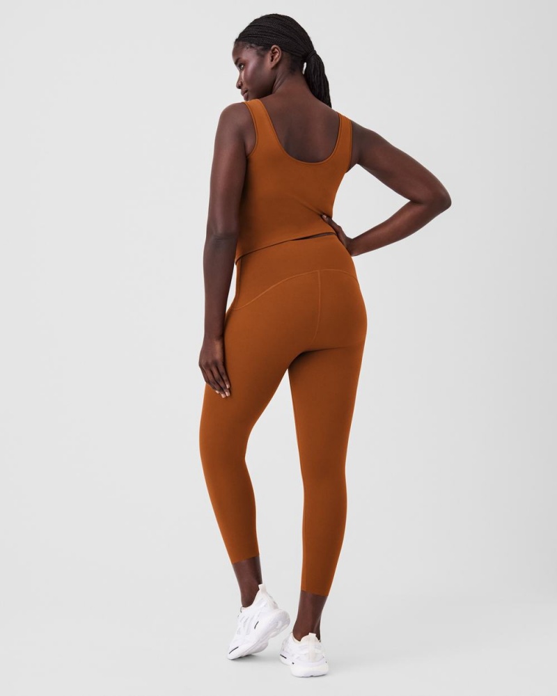 Legíny Spanx Booty Boost® Active 7/8 Hnědé | 5483061-SR