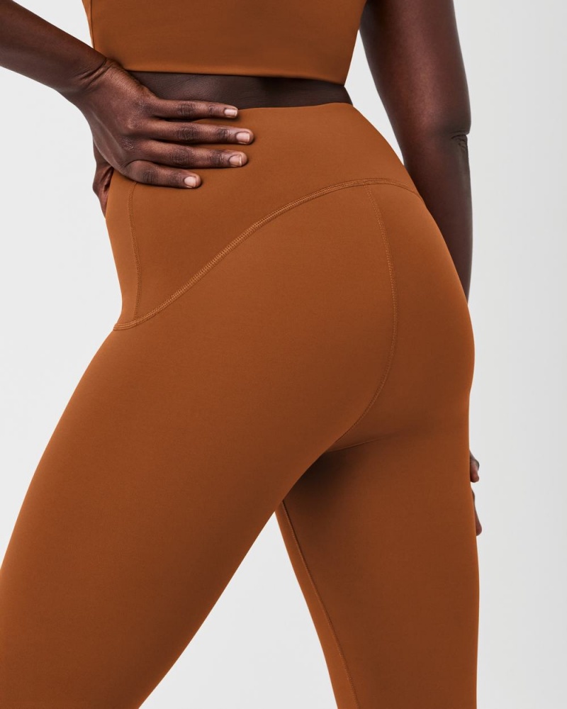 Legíny Spanx Booty Boost® Active 7/8 Hnědé | 5483061-SR