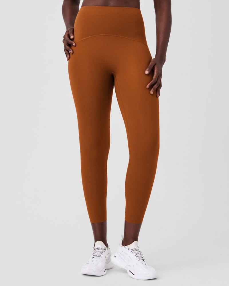 Legíny Spanx Booty Boost® Active 7/8 Hnědé | 5483061-SR