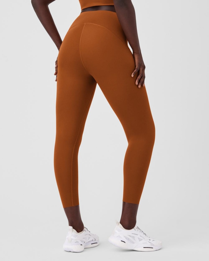 Legíny Spanx Booty Boost® Active 7/8 Hnědé | 5483061-SR