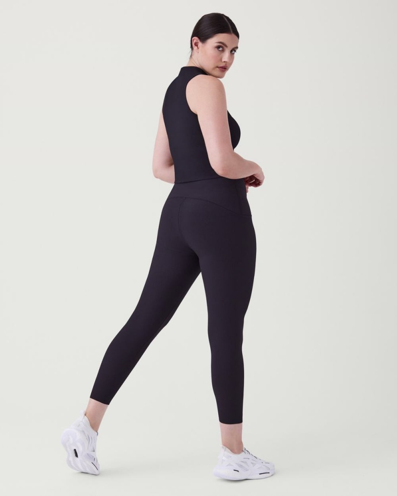 Legíny Spanx Booty Boost® Active Contour Rib 7/8 Černé | 7580963-XB