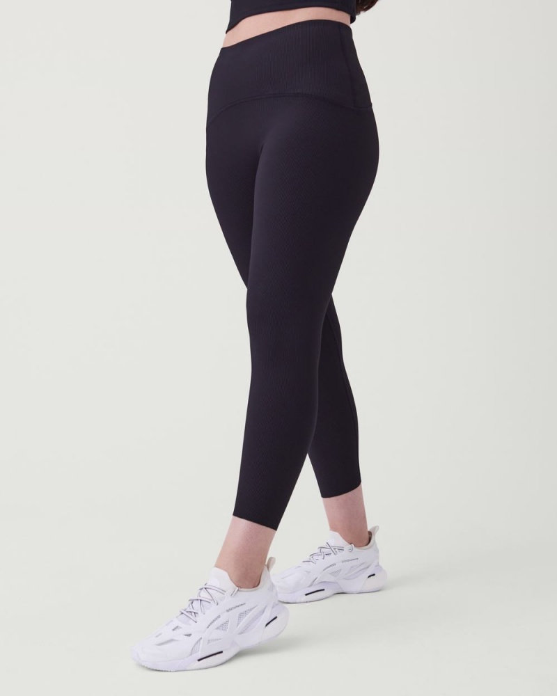 Legíny Spanx Booty Boost® Active Contour Rib 7/8 Černé | 7580963-XB