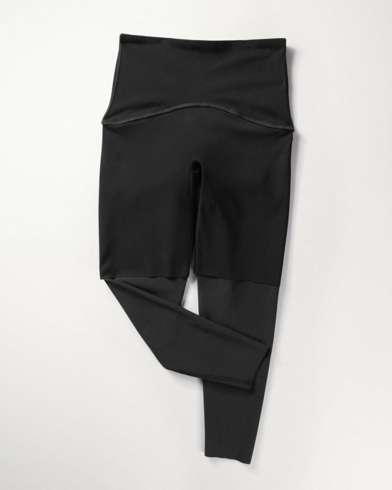 Legíny Spanx Booty Boost® Active Contour Rib 7/8 Černé | 7580963-XB