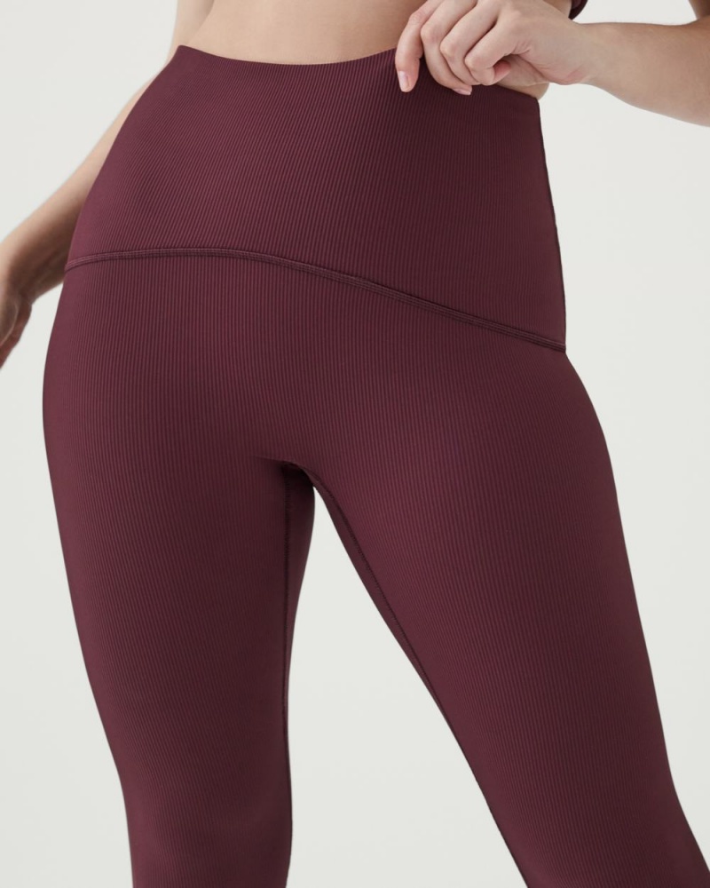 Legíny Spanx Booty Boost® Active Contour Rib 7/8 Vínové | 5021437-XY