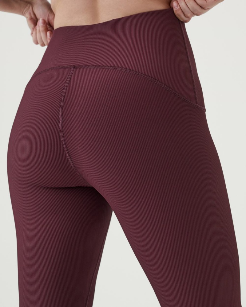 Legíny Spanx Booty Boost® Active Contour Rib 7/8 Vínové | 5021437-XY
