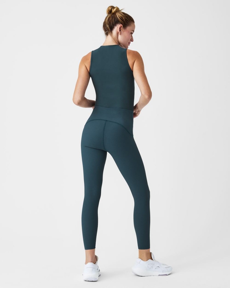 Legíny Spanx Booty Boost® Active Contour Rib 7/8 Tmavě Blankyt | 7248390-JD