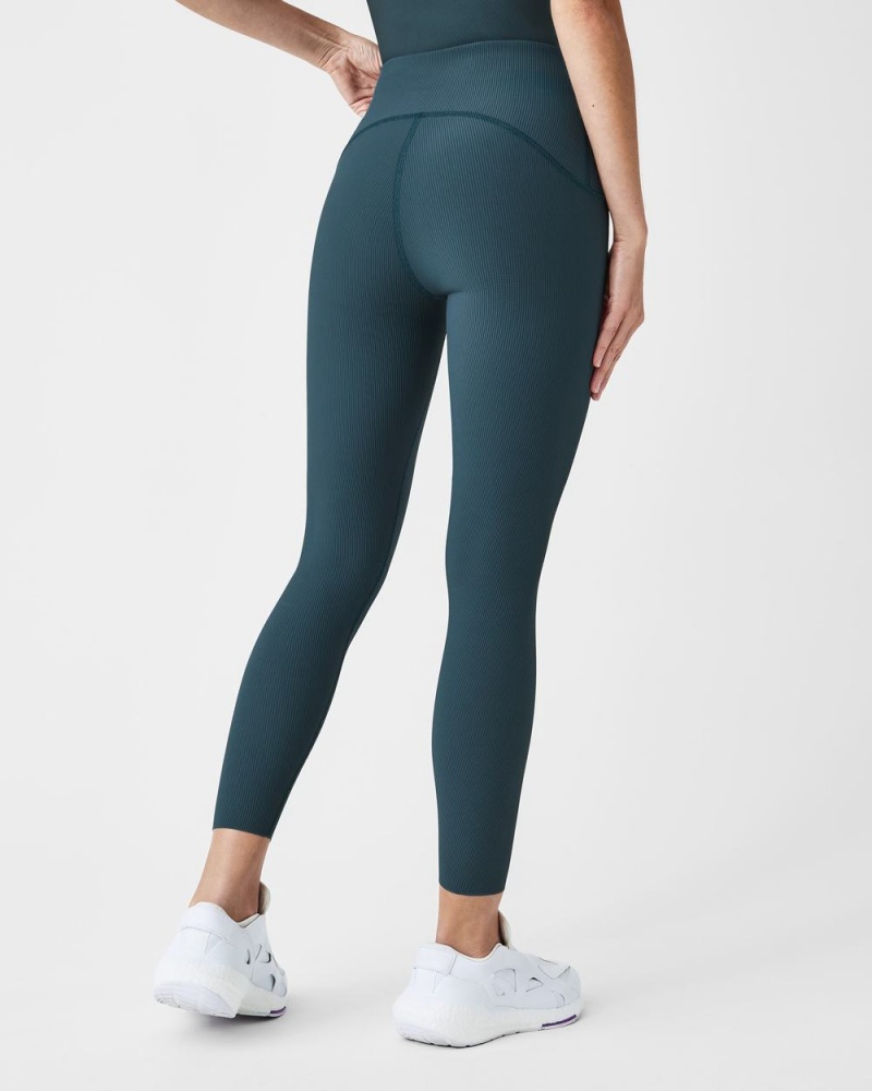 Legíny Spanx Booty Boost® Active Contour Rib 7/8 Tmavě Blankyt | 7248390-JD