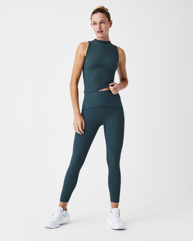Legíny Spanx Booty Boost® Active Contour Rib 7/8 Tmavě Blankyt | 7248390-JD