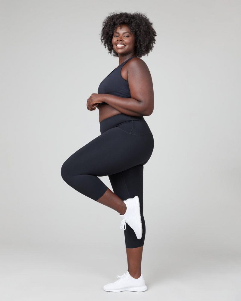 Legíny Spanx Booty Boost® Active Cropped Černé | 6473852-TB