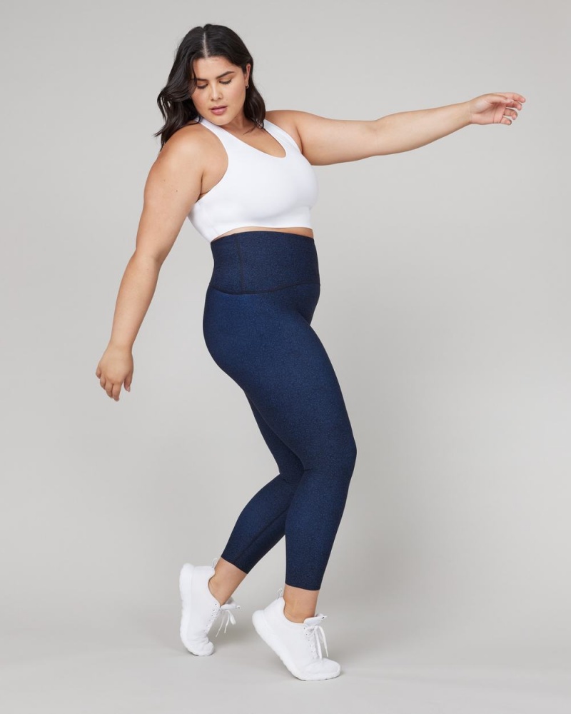 Legíny Spanx Booty Boost® Active Floral Squiggle 7/8 Tmavě Blankyt | 0627398-PG