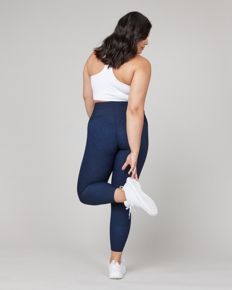 Legíny Spanx Booty Boost® Active Floral Squiggle 7/8 Tmavě Blankyt | 0627398-PG