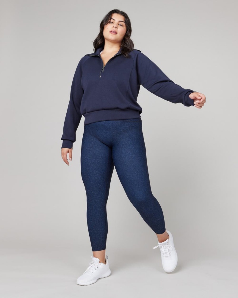 Legíny Spanx Booty Boost® Active Floral Squiggle 7/8 Tmavě Blankyt | 0627398-PG