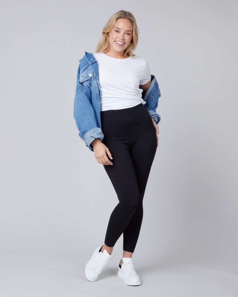 Legíny Spanx EcoCare High-Waisted Seamless Černé | 6580471-TV