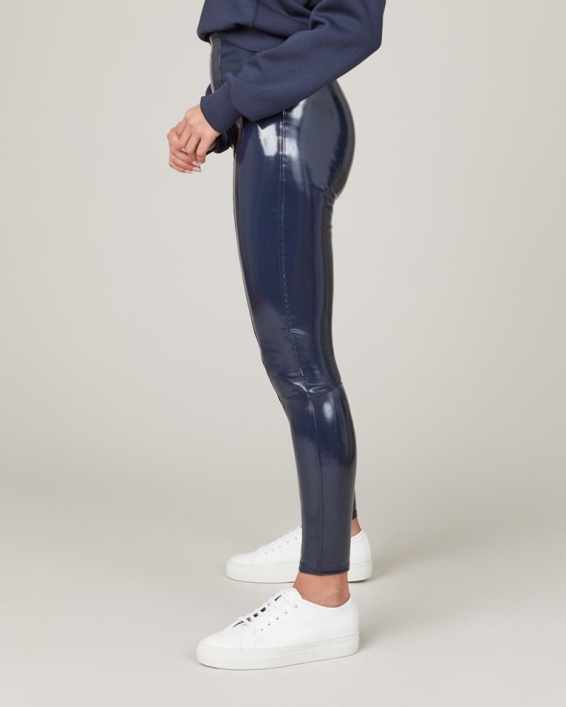 Legíny Spanx Faux Lakovaná Læder Tmavě Blankyt | 4765389-BV