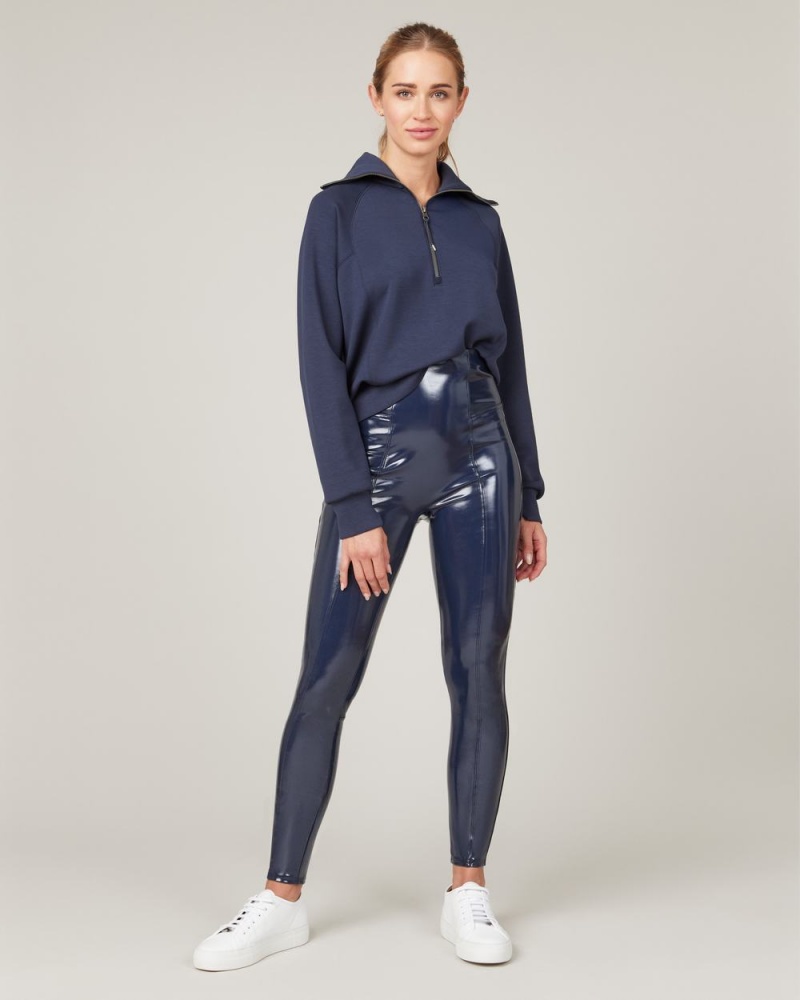 Legíny Spanx Faux Lakovaná Læder Tmavě Blankyt | 4765389-BV