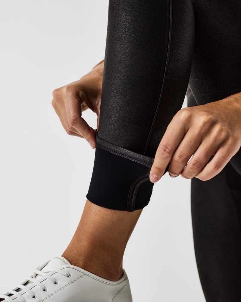 Legíny Spanx Faux Læder Fleece-Podšité Černé | 3029751-KN