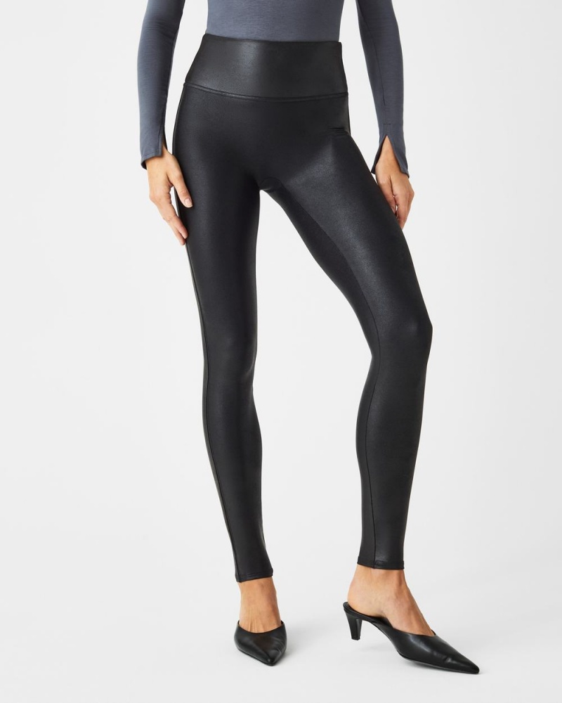 Legíny Spanx Faux Læder Černé | 4912357-AM