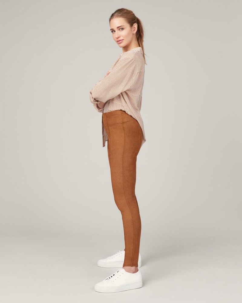 Legíny Spanx Faux Semišové Hnědé | 0521634-MK