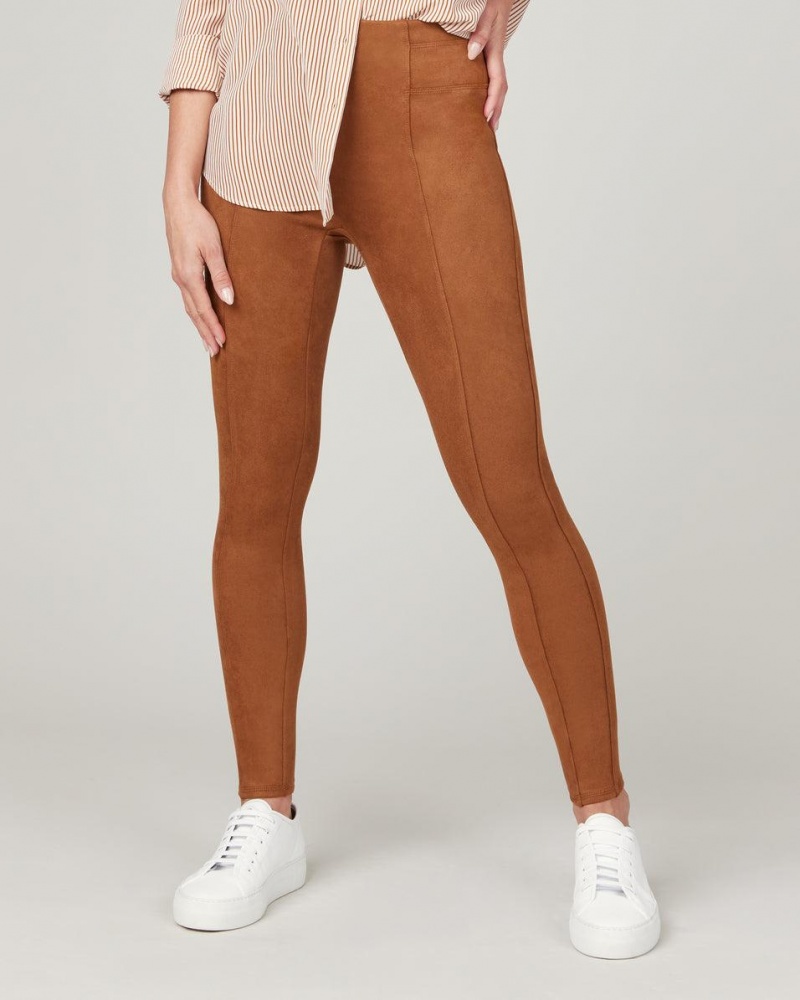 Legíny Spanx Faux Semišové Hnědé | 0521634-MK