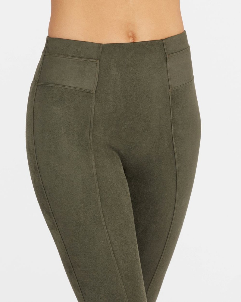 Legíny Spanx Faux Semišové Olivy Zelené | 5802746-UN