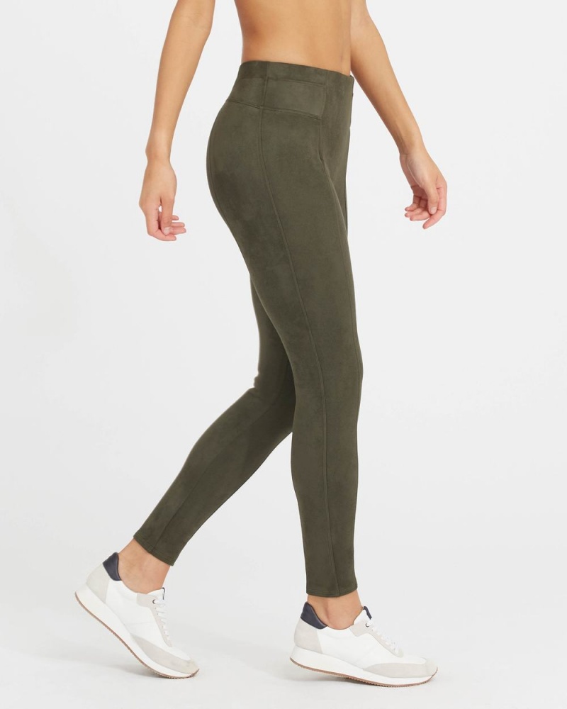 Legíny Spanx Faux Semišové Olivy Zelené | 5802746-UN