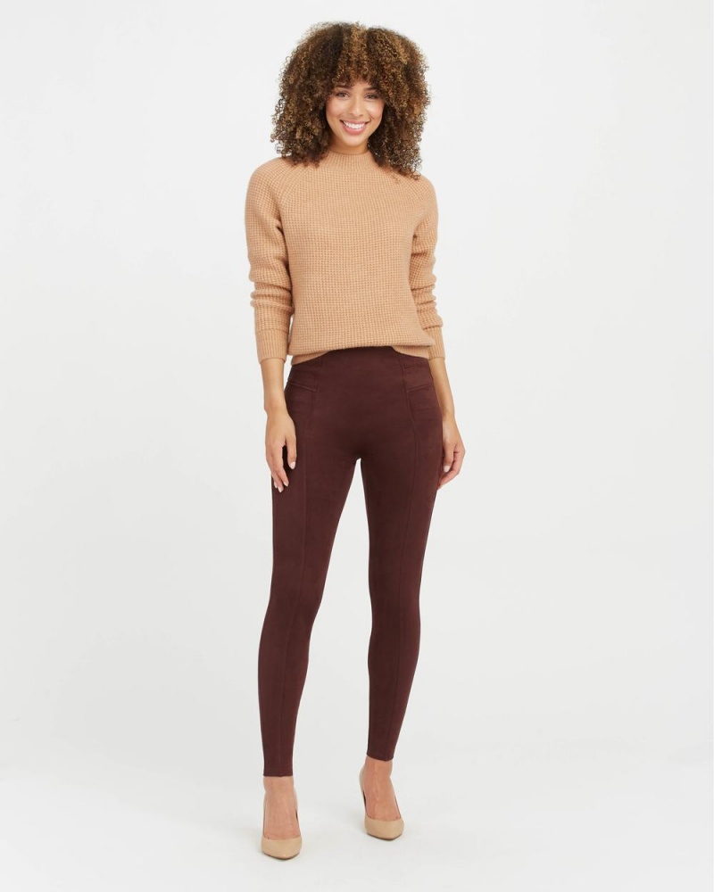 Legíny Spanx Faux Semišové Vínové | 3615024-OR