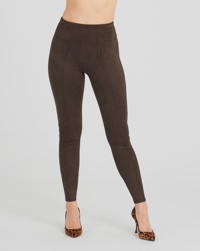 Legíny Spanx Faux Semišové Čokolády Hnědé | 2985736-SJ