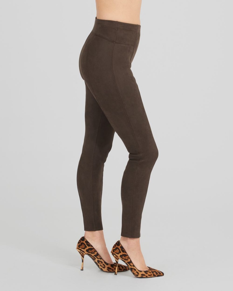 Legíny Spanx Faux Semišové Čokolády Hnědé | 2985736-SJ